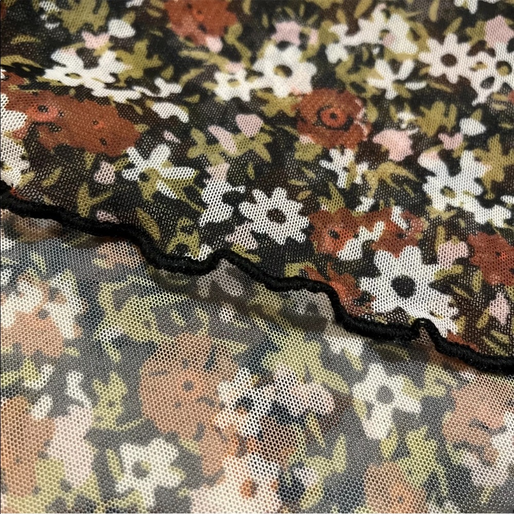 Nike Retro Sheer Floral Mesh Top Size Medium - Picture 7 of 12
